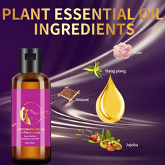 Novobey massage oil silky texture being poured for massage