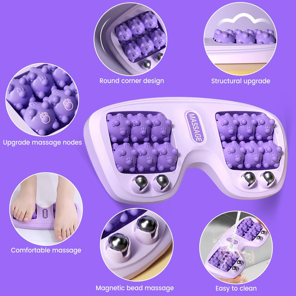 NOVWEE dual foot massage roller with acupressure nodes for targeted relief