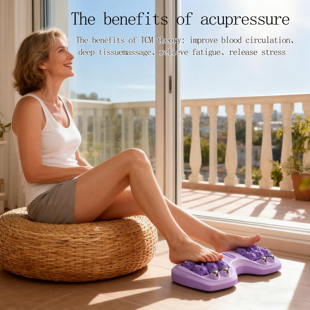 NOVWEE dual foot massage roller with magnetic beads to enhance circulation