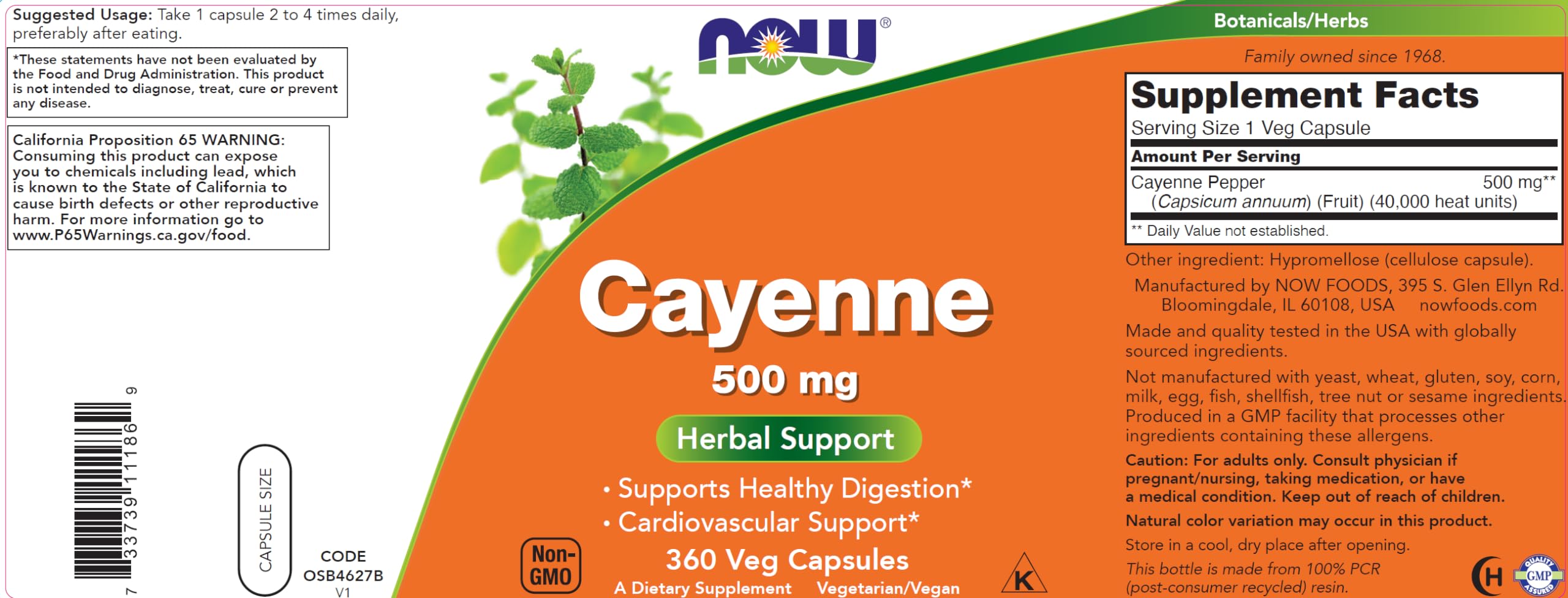 NOW Cayenne capsules on kitchen counter beside peppers, ready for spice-inspired routine.