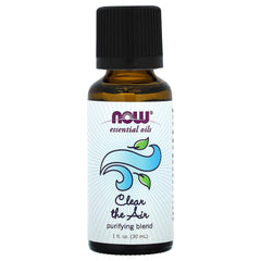 NOW Clear The Air bottle pour, compact 1-ounce bottle for easy aromatherapy.