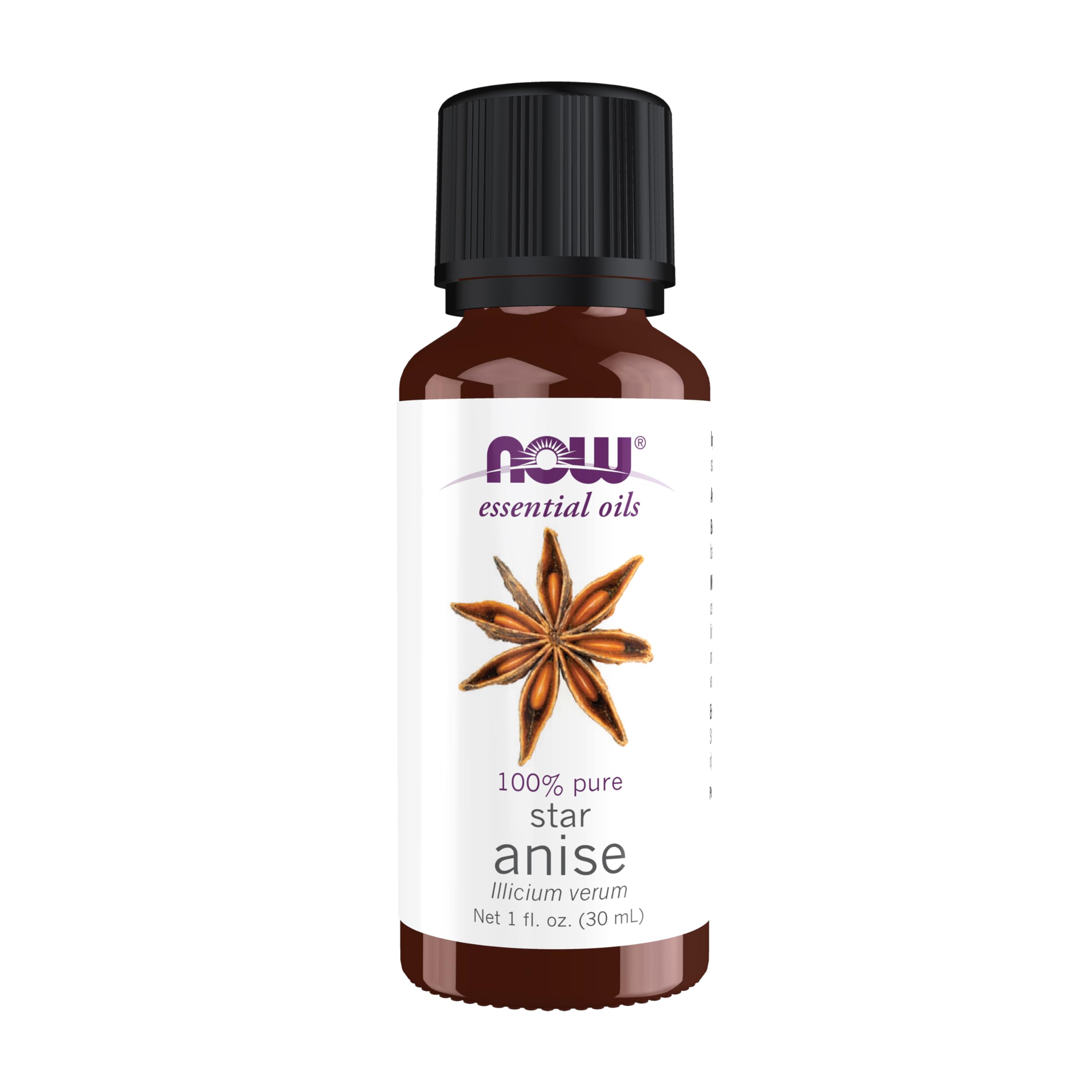 NOW Anise Oil bottle showing licorice aroma for diffusion and blending