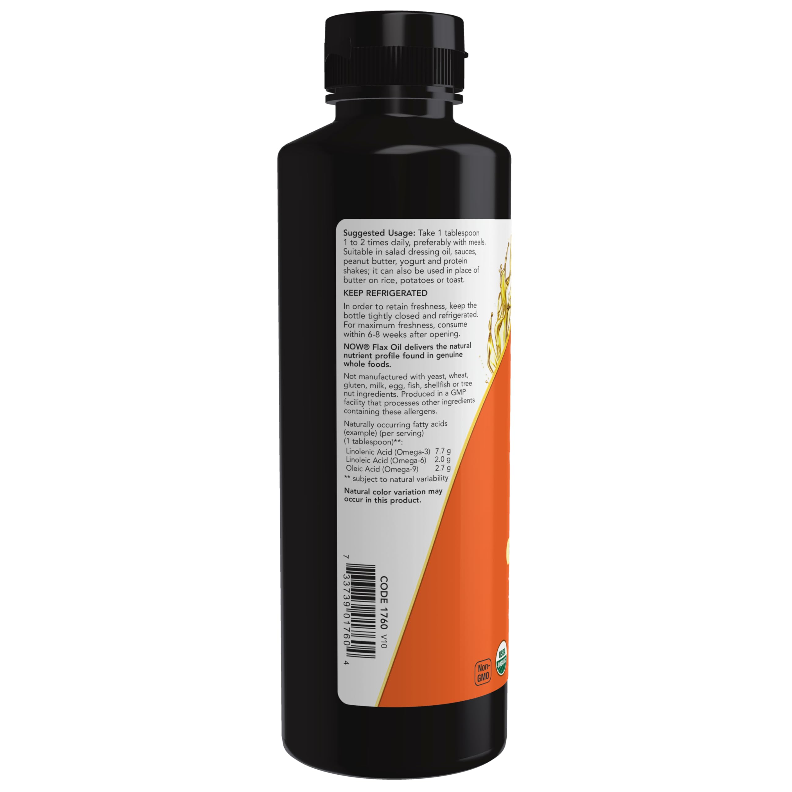 NOW Foods flax seed oil added to yogurt or smoothies adds smooth, nutty richness.