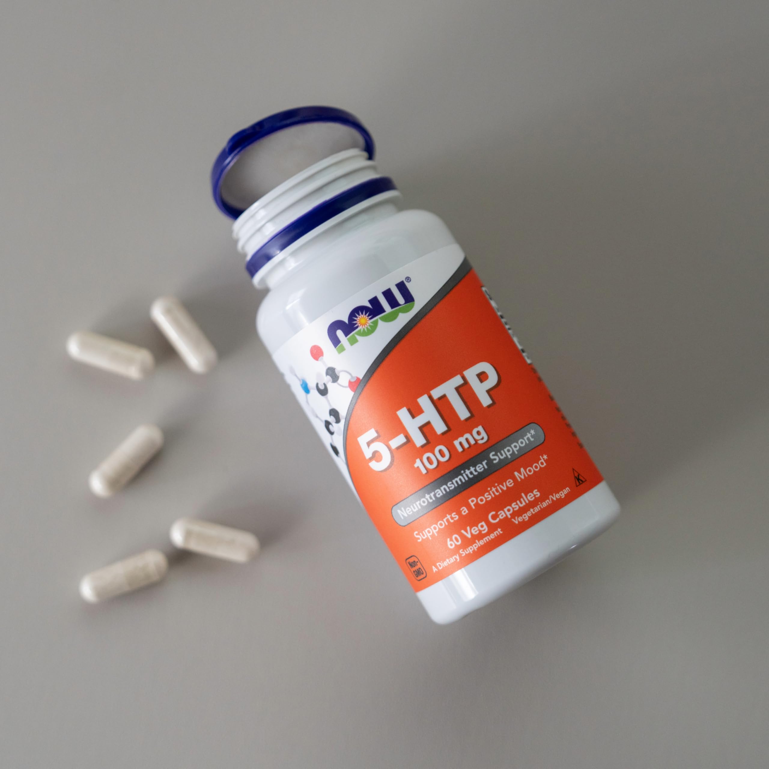 NOW Foods 5-HTP, proceso de fabricación en EE. UU. con control de calidad.
