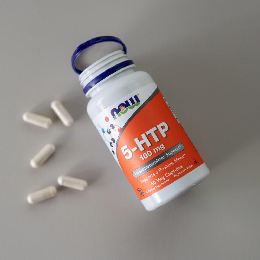 NOW Foods 5-HTP, proceso de fabricación en EE. UU. con control de calidad.