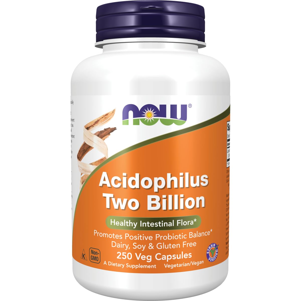 NOW Foods Acidophilus 2 Billion 250 Caps bottle supports daily digestive balance