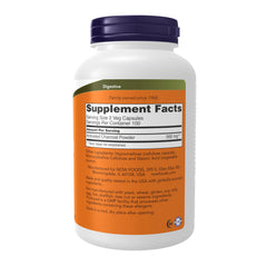 NOW Foods activated charcoal capsules arranged for gas and bloating relief
