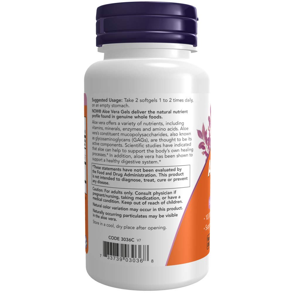 NOW Foods Aloe Vera 2-pack box showing value and packaging
