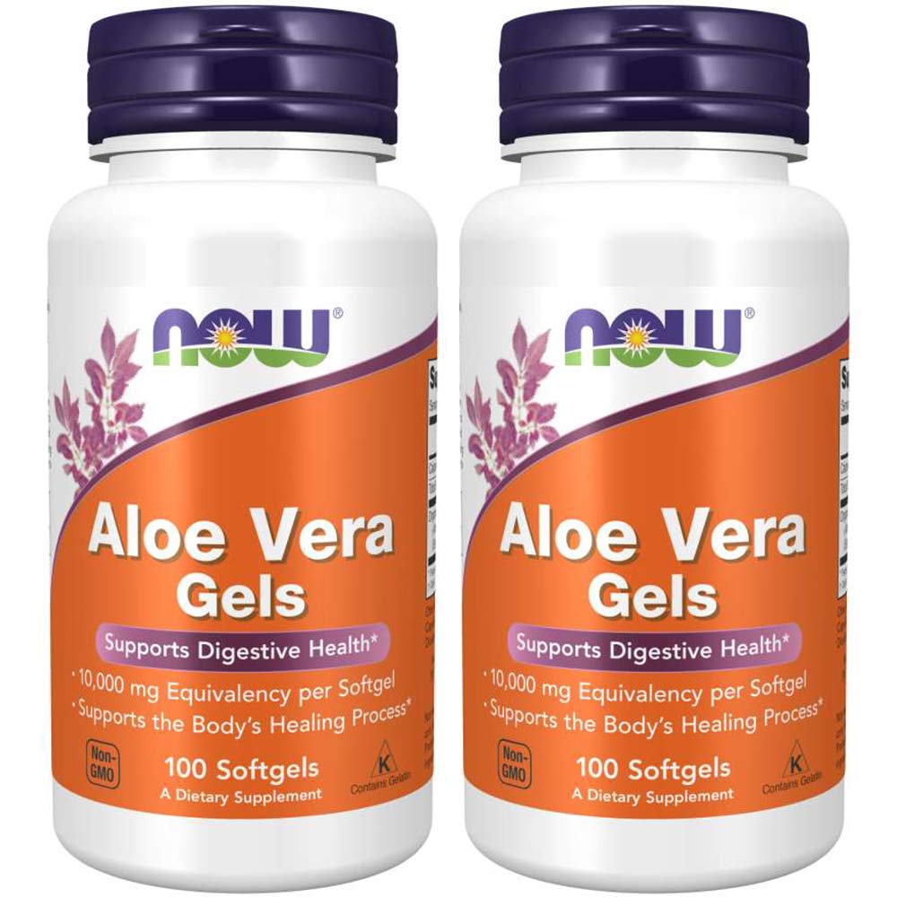 NOW Foods Aloe Vera softgels bottle front for daily digestive support