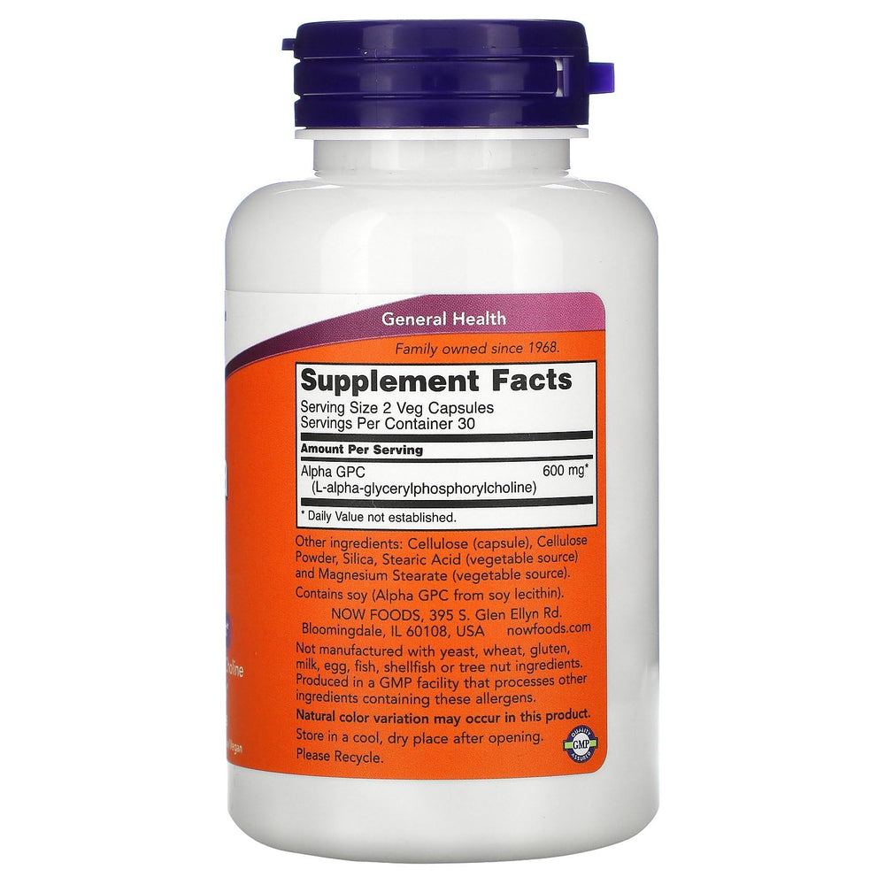 Now Foods Alpha GPC pack of two bottles for convenient cognitive support.