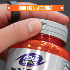 Now Foods L-Arginine tablets in hand suggest easy daily dosing