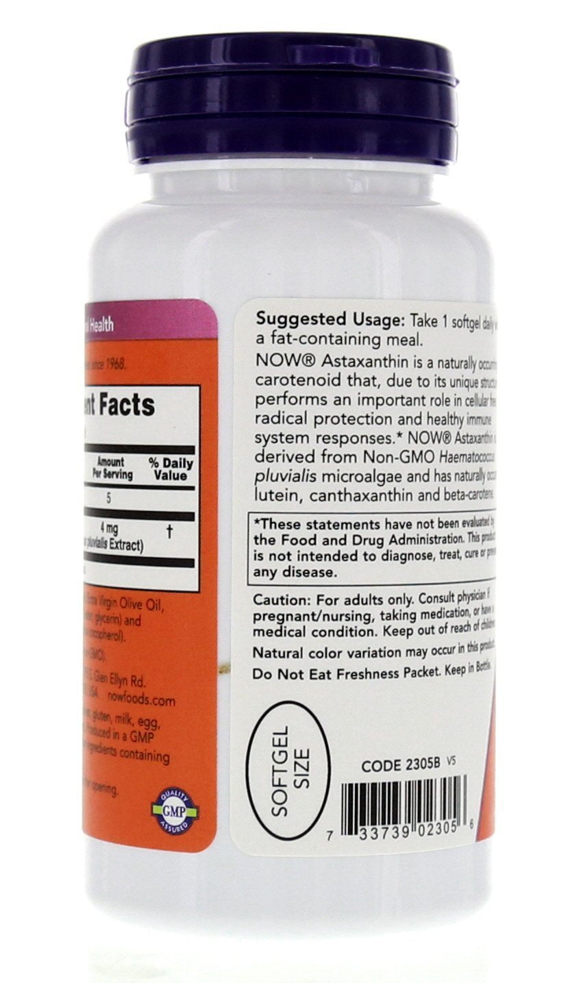 Pack of 2 NOW Foods Astaxanthin bottles on shelf