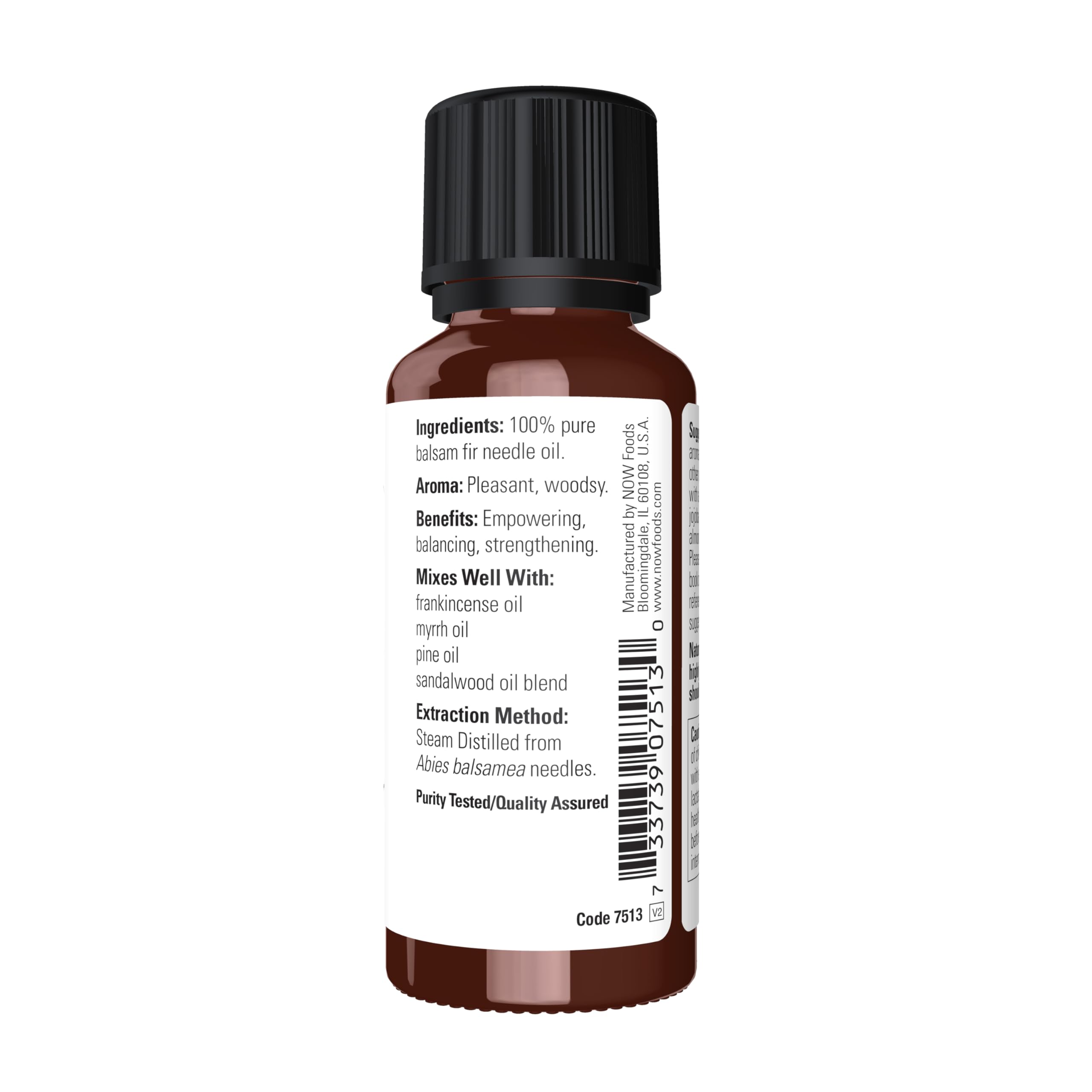 NOW Foods balsam fir needle oil in a diffuser setup with a woodsy scent