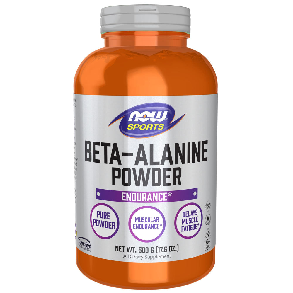 NOW Foods Beta-Alanine powder bottle for endurance during workouts