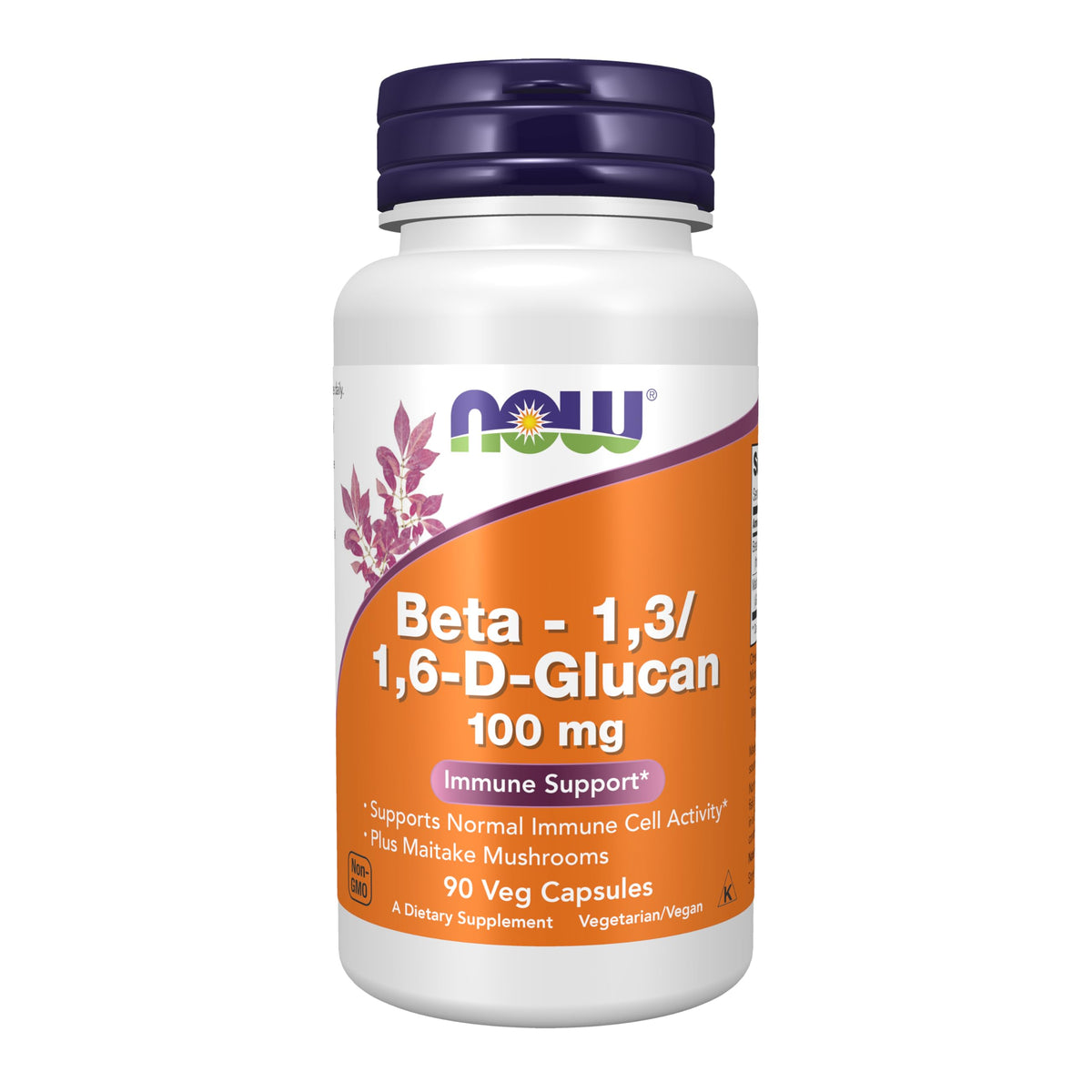 NOW Foods Beta-Glucan Maitake bottle pour demonstrates easy daily immune support