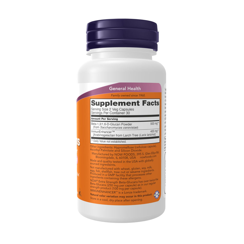 NOW Foods Beta-Glucans capsules arranged for daily wellness routine.