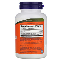 Now Foods Betaine HCl bottle label closeup featuring pepsin blend for digestion