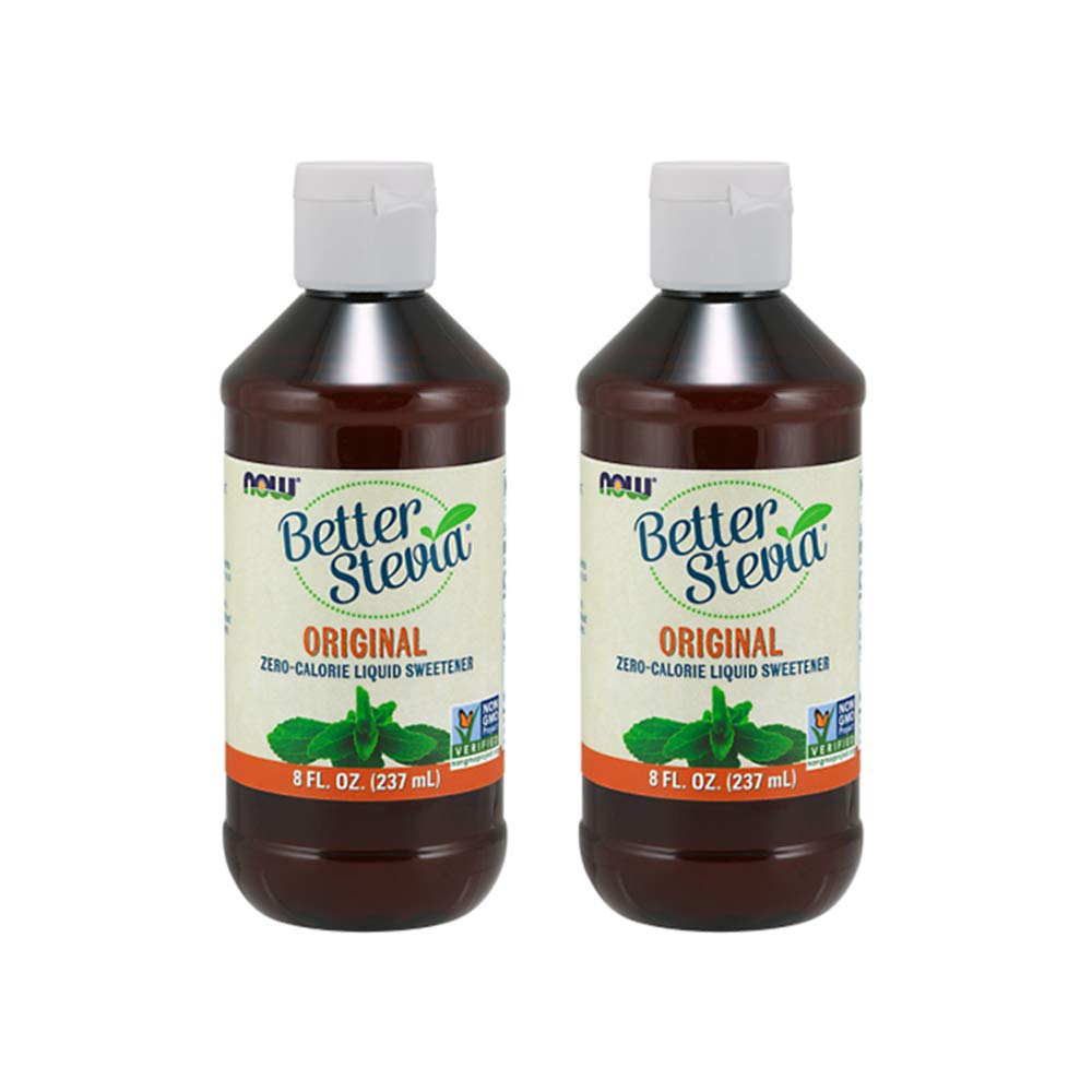 NOW Foods BetterStevia Original liquid bottle pour for easy zero-calorie sweetening