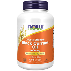 NOW Foods Black Currant Oil bottle with 1000 mg softgel for daily essential fatty acids