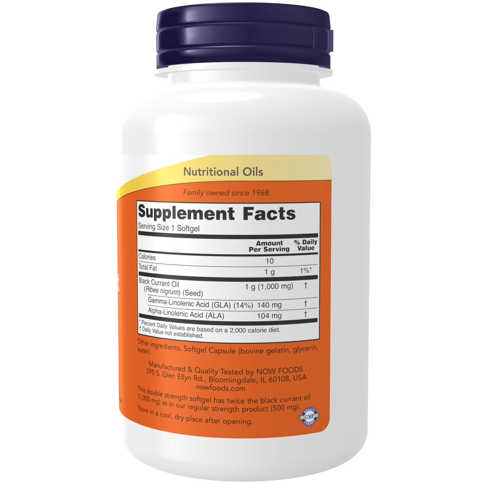 NOW Foods Black Currant Oil 140 mg GLA per softgel for balanced fatty acid intake