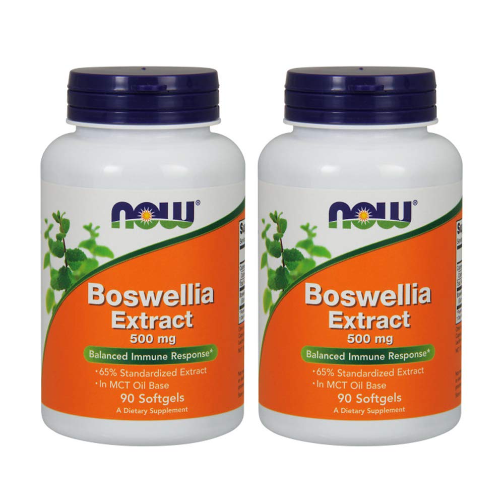 NOW Foods Boswellia softgels bottle with 500 mg for daily joint comfort