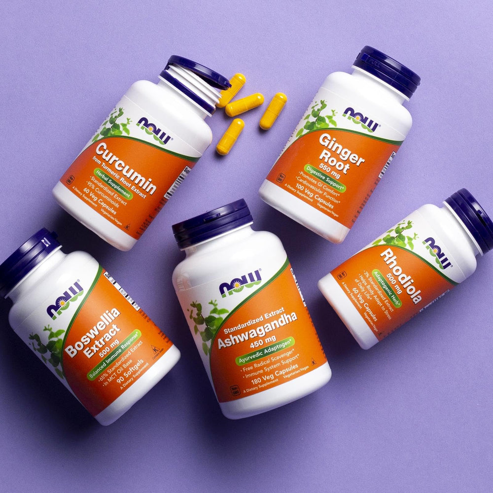 NOW Foods Boswellia packaging side view reveals serving size and ingredients.