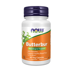 NOW Foods Butterbur capsules; convenient daily botanical support.