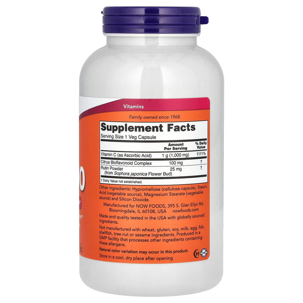 Now Foods C 1000 capsules close-up showing a convenient daily wellness supplement