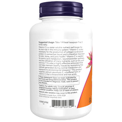 NOW Foods Calcium Ascorbate Powder label emphasizes buffered, non-acidic vitamin C.