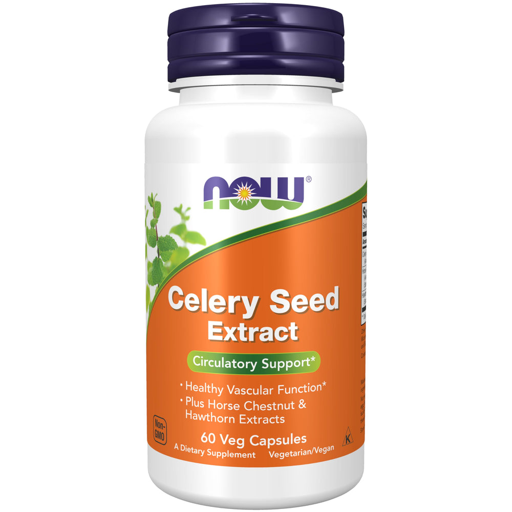 NOW Foods Celery Seed Extract bottle for vascular support.