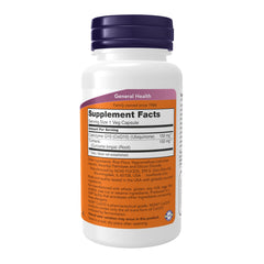 NOW Foods CoQ10 150 mg bottle label, highlights all-trans CoQ10 from fermentation.