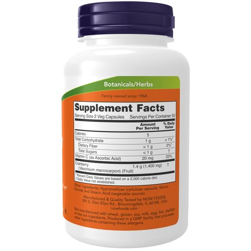 NOW Foods Cranberry Concentrate capsules-closeup, convenient capsules for ongoing wellness.