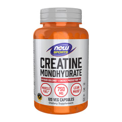 NOW Foods Creatine Monohydrate bottle for quick energy bursts during workouts.