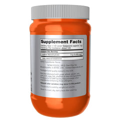 NOW Foods Creatine Monohydrate powder scoop showing precise measurement