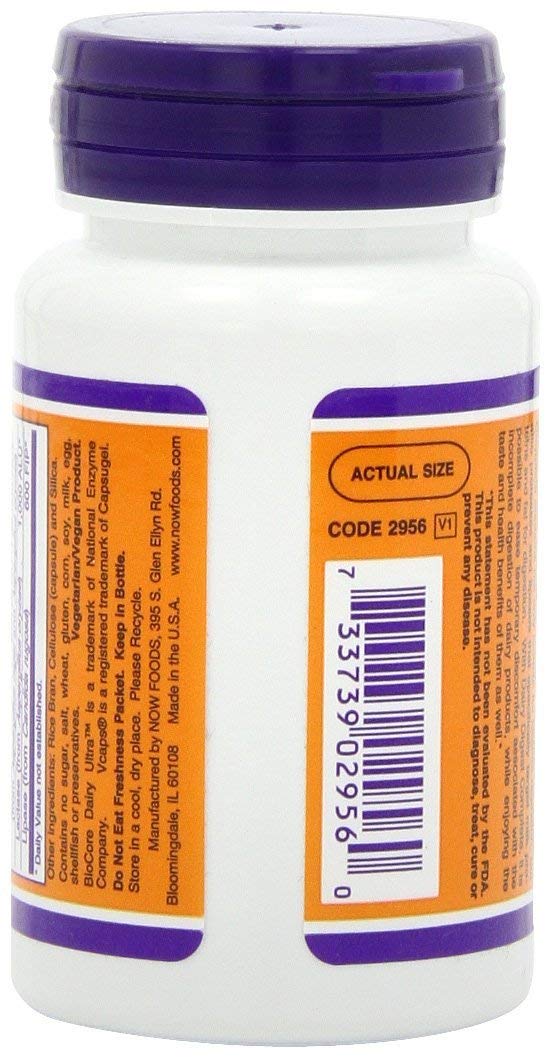 NOW Foods Dairy Digest Complete scoop for easy daily dairy digestion support.