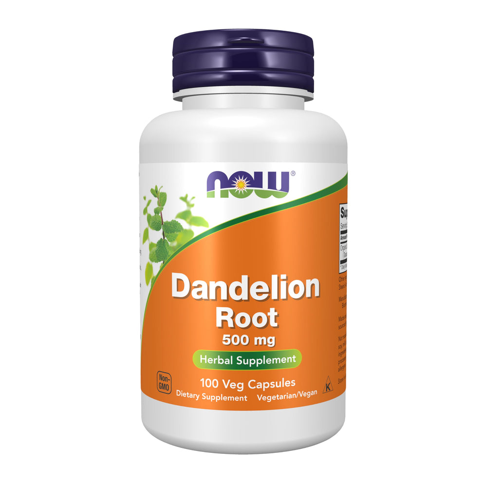 NOW Foods Dandelion root capsules ready for daily wellness support.