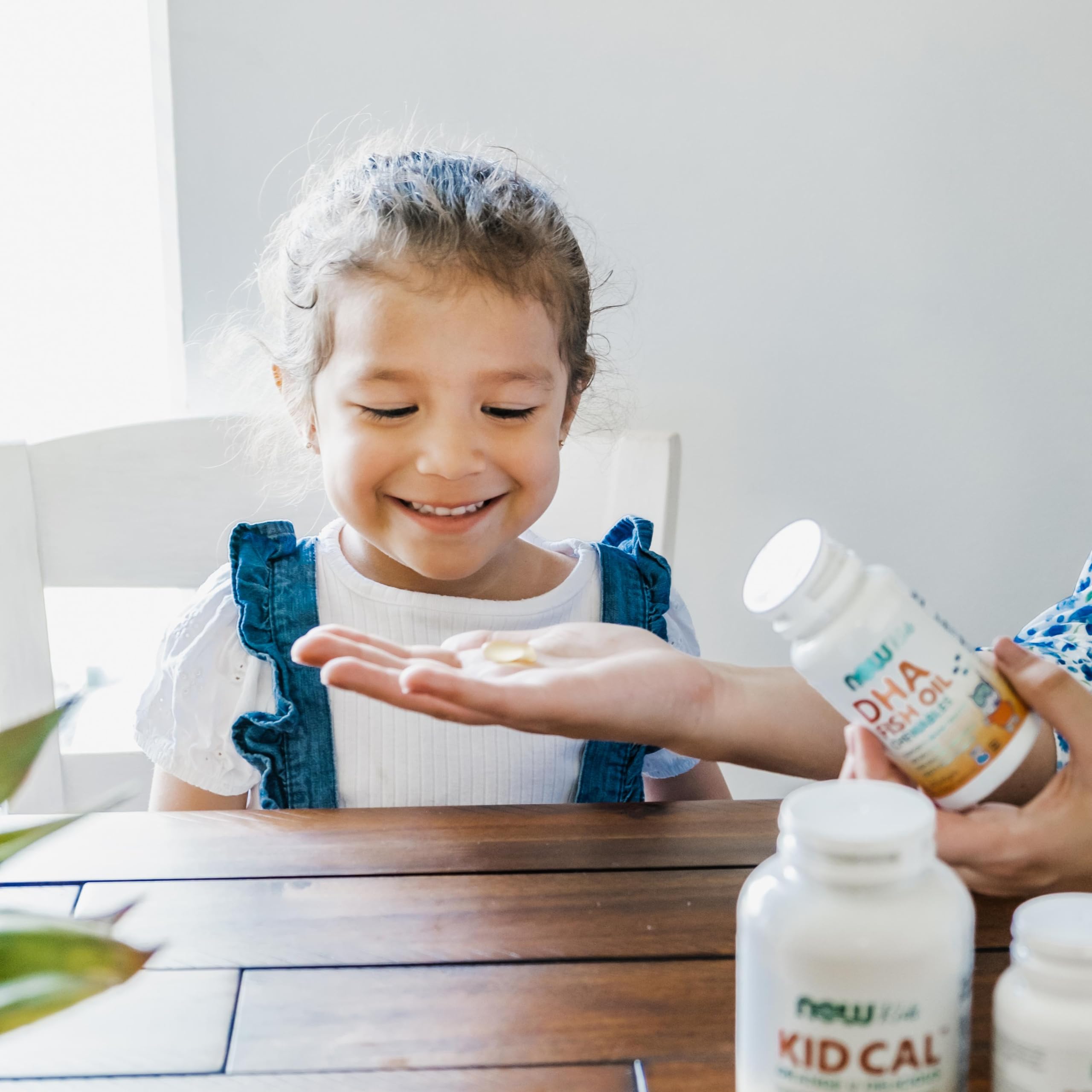 NOW Foods DHA Kids non-GMO and kosher; gelatin-containing softgels for daily DHA.