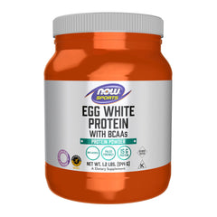NOW Foods Egg White Protein bottle for convenient post-workout protein.