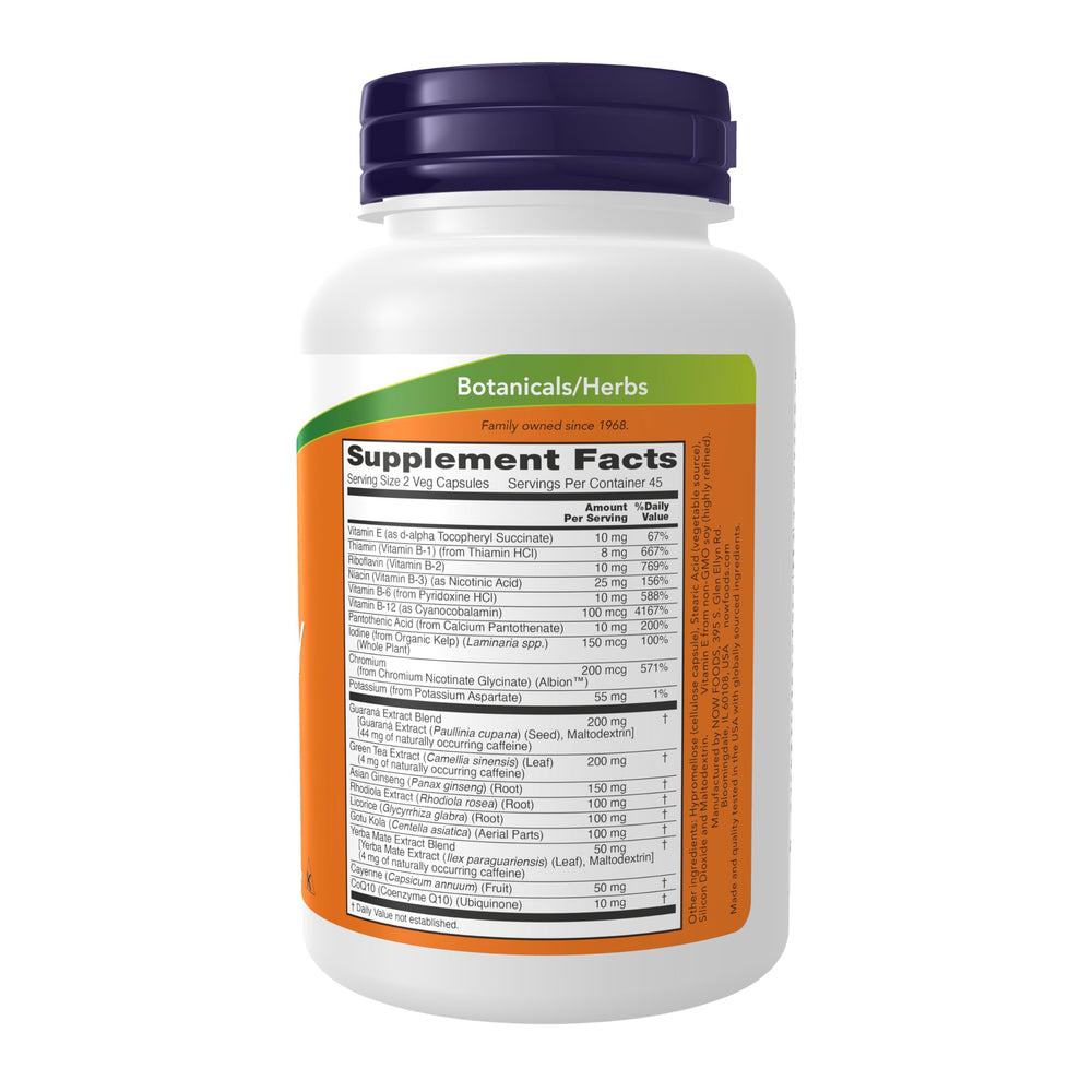 NOW Foods Energy capsules close-up for convenient daily energy support
