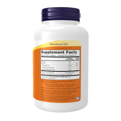 NOW Foods Flax Oil softgels package highlights essential omega-3s for daily wellness.