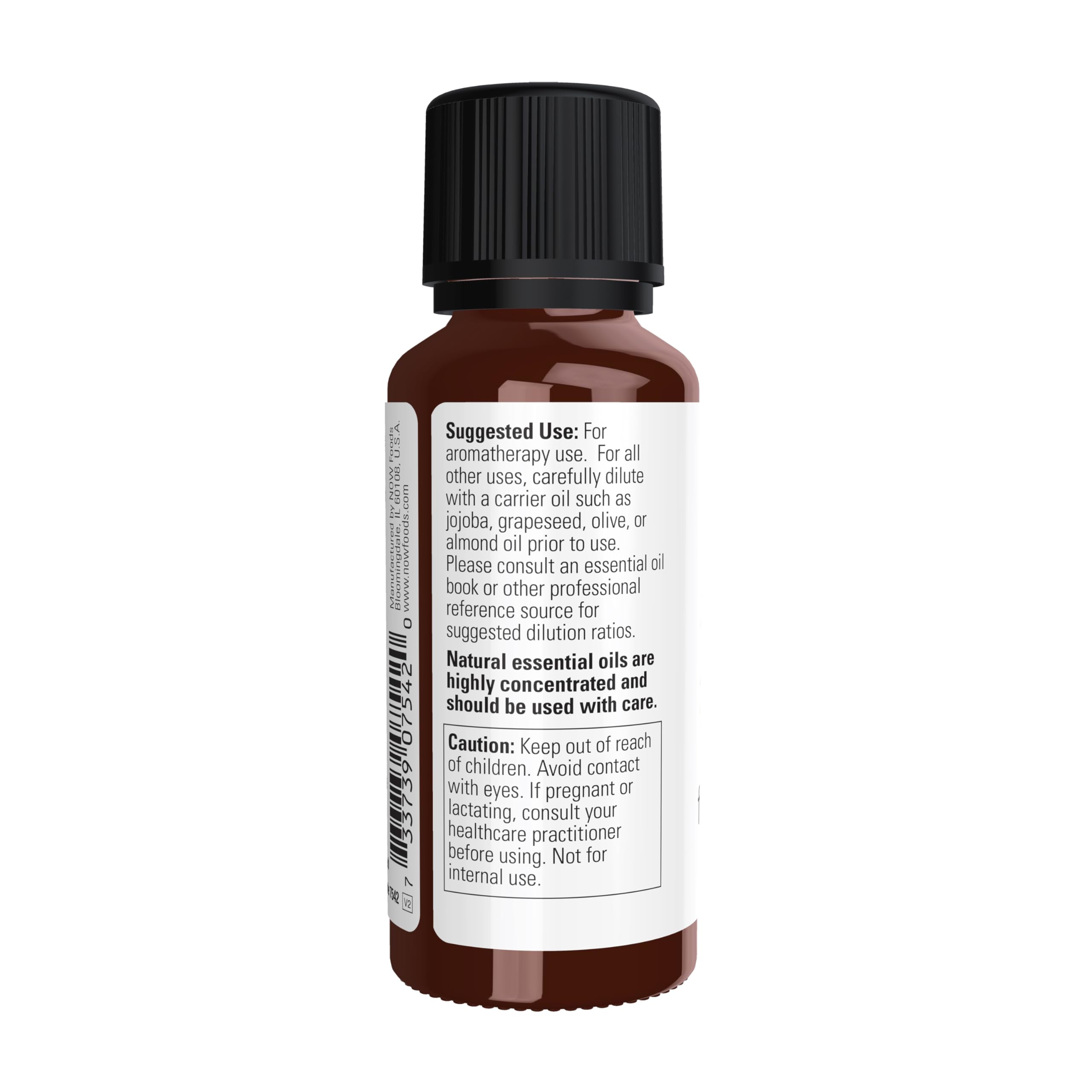 NOW Foods Frankincense Oil steam distilled process highlighted for pure, potent aromatherapy potential.
