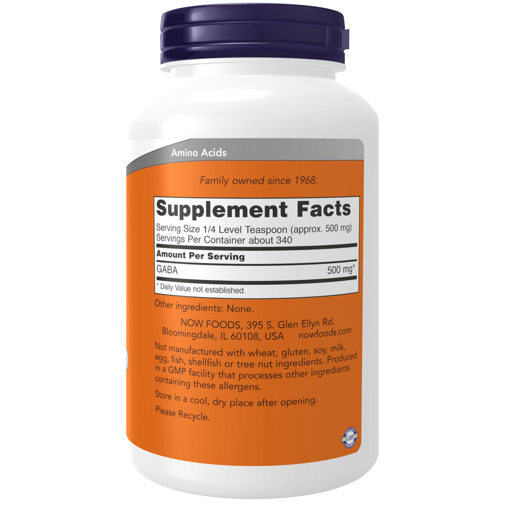 NOW Foods GABA powder scoop for precise daily dosing