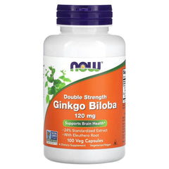 NOW Foods Ginkgo Biloba with Eleuthero leaf extract supports daily cognitive wellness.