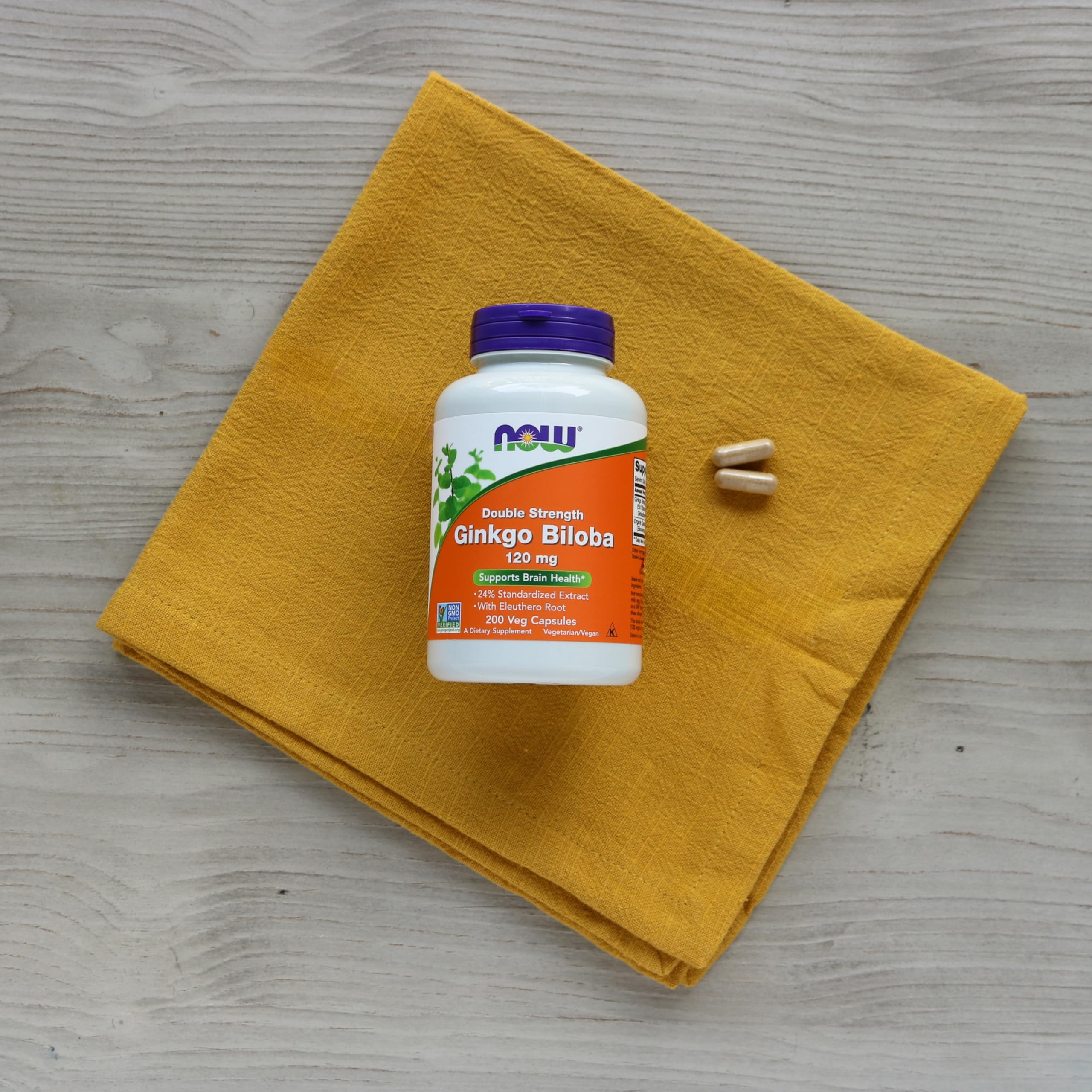 NOW Foods Ginkgo Biloba packaging design with brand logo.