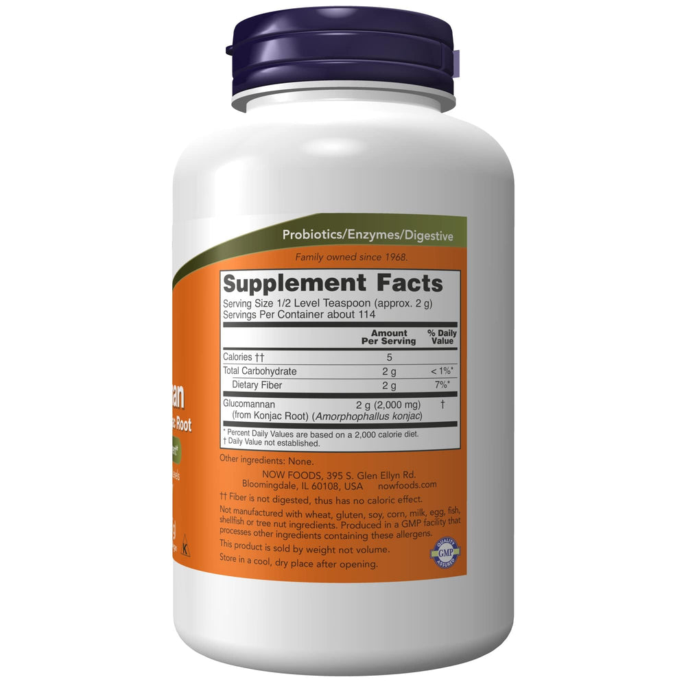NOW Foods Glucomannan powder pour demonstrates easy mixing for satiety benefits