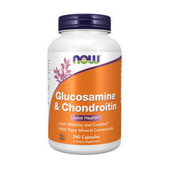 NOW Foods Glucosamine & Chondroitin bottle shows joint support features