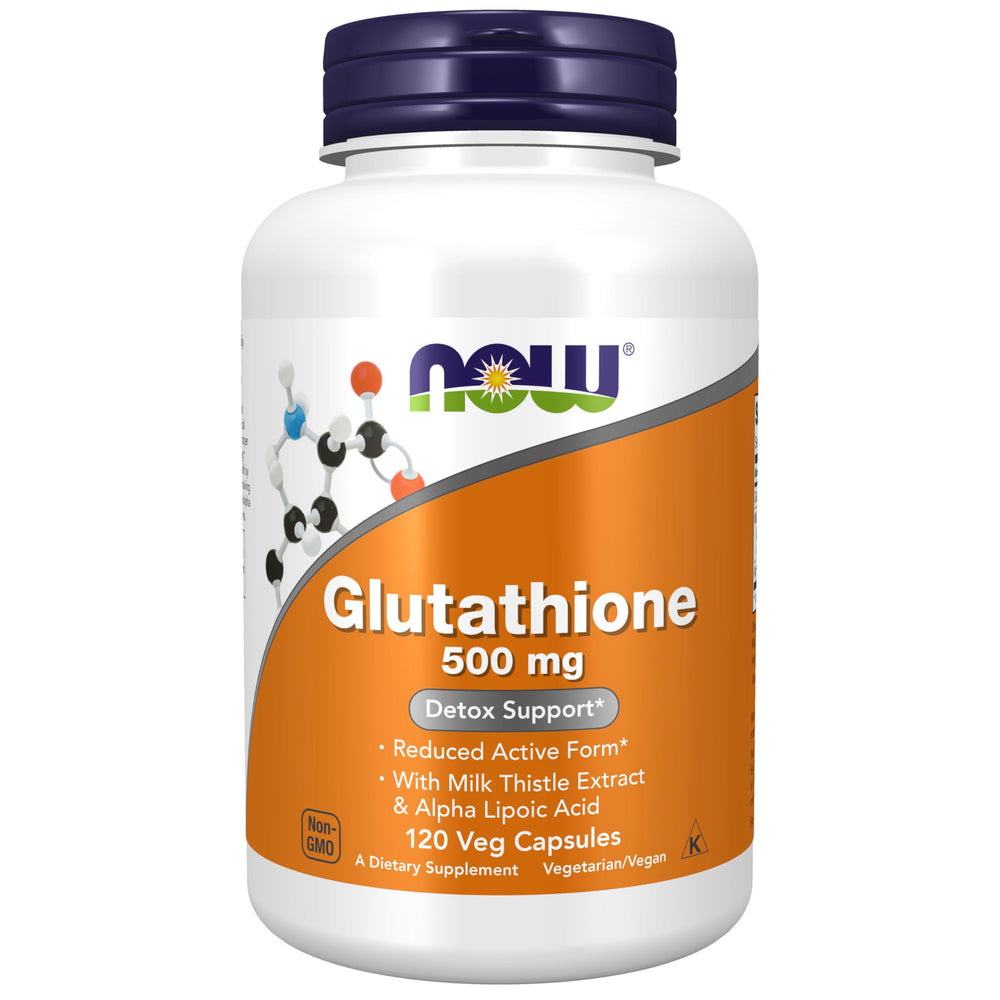 NOW Foods Glutathione 500 mg bottle front view highlighting wellness potential