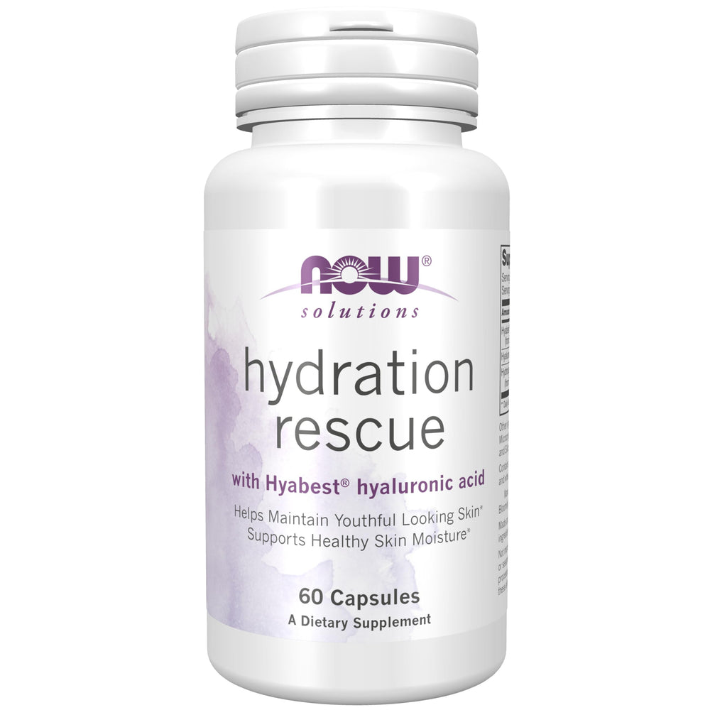 NOW Foods Hyabest Hyaluronic Acid bottle pour showing easy access for daily use