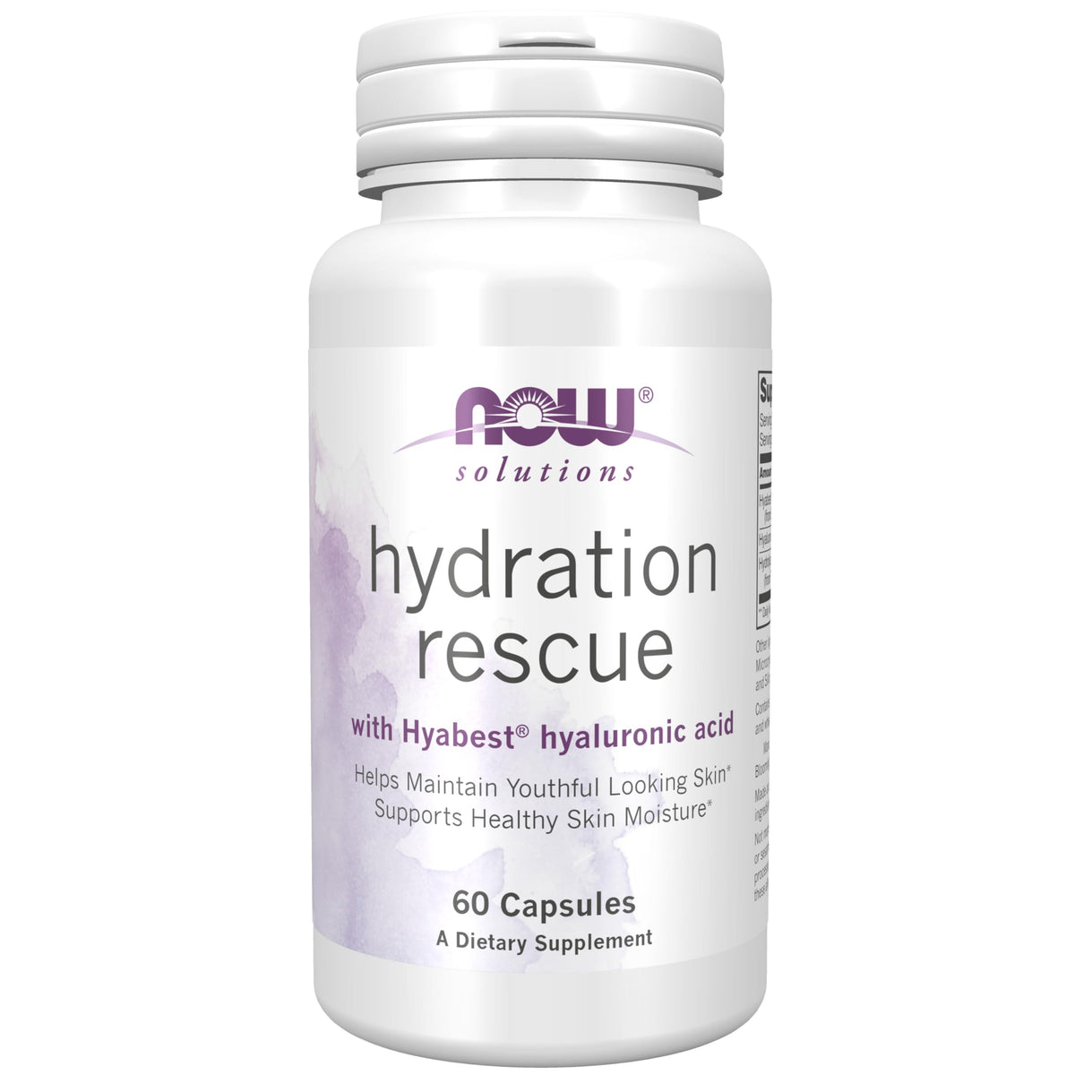 NOW Foods Hyabest Hyaluronic Acid bottle pour showing easy access for daily use