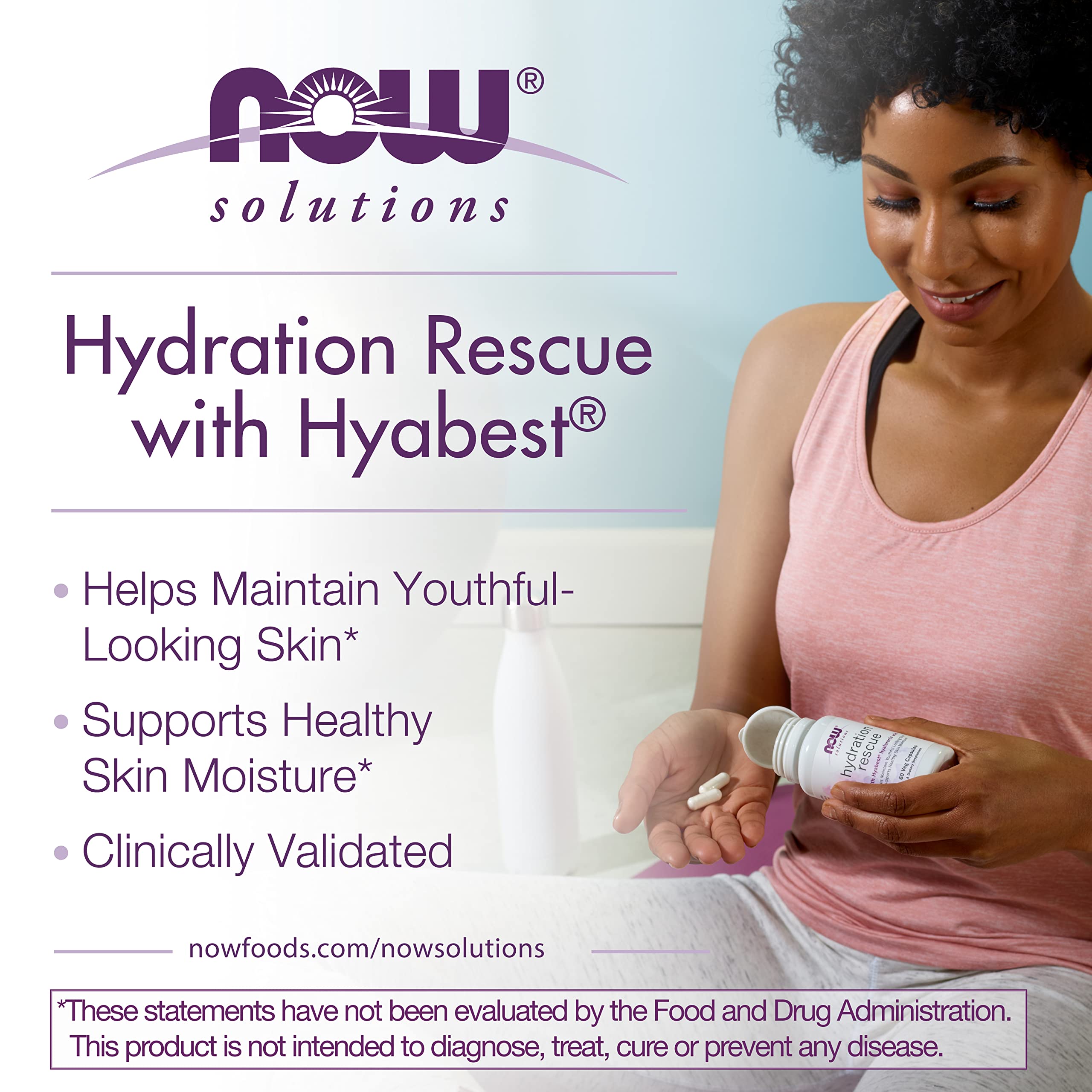 NOW Foods GMP seal on Hyabest Hyaluronic Acid packaging indicating quality control